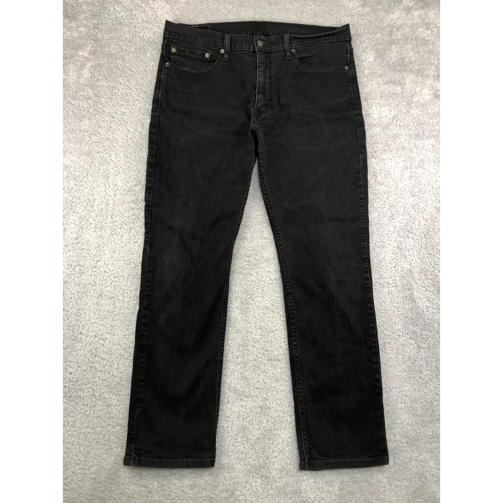 Levis 514 Jeans Mens 36x30 (Tag 36x32) Black Straight Stretch